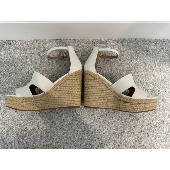 Steven Steve Madden Sirena White Leather Espadrille Platform Sandals - Picture 7 of 9